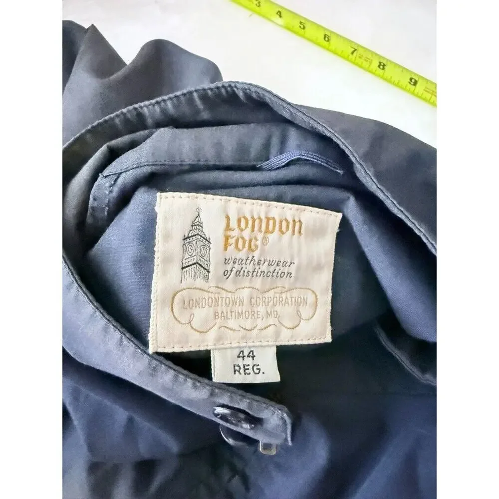 London Fog Men’s Jacket 44 Regular Windbreaker Calibre Cloth Reeves VTG Y2K Zip